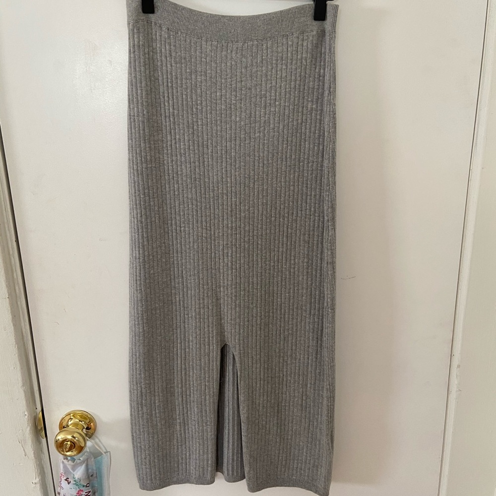 grey knit free people midi skirt